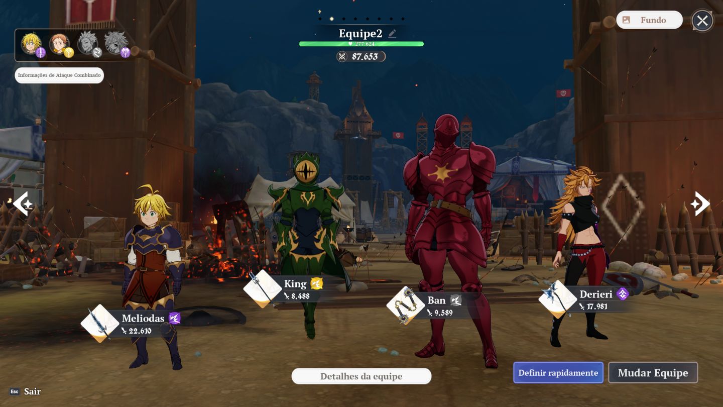 Conta End Game 7DS Origin - Meliodas P9, Ban P5 com 90 giros - pity garantido!