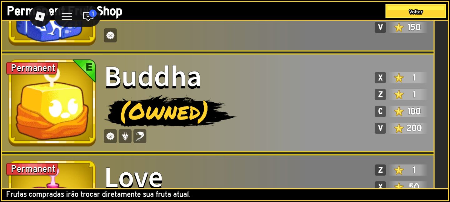 [50% OFF]CONTA BLOX FRUITS | BUDDHA PERMANENTE + PORTAL PERMANENTE + DARK BLADE