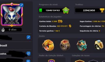 CONTA 8 BALL POOL - TACOS WIN STREAK FULL - DIAMANTE BRILHANTE FULL