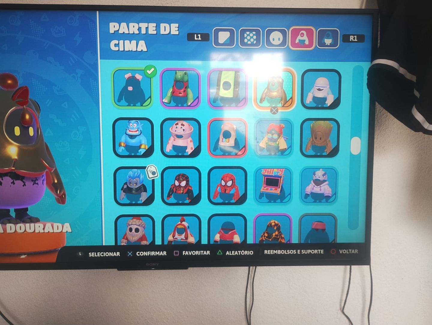 Conta de Fall guys com muita skin