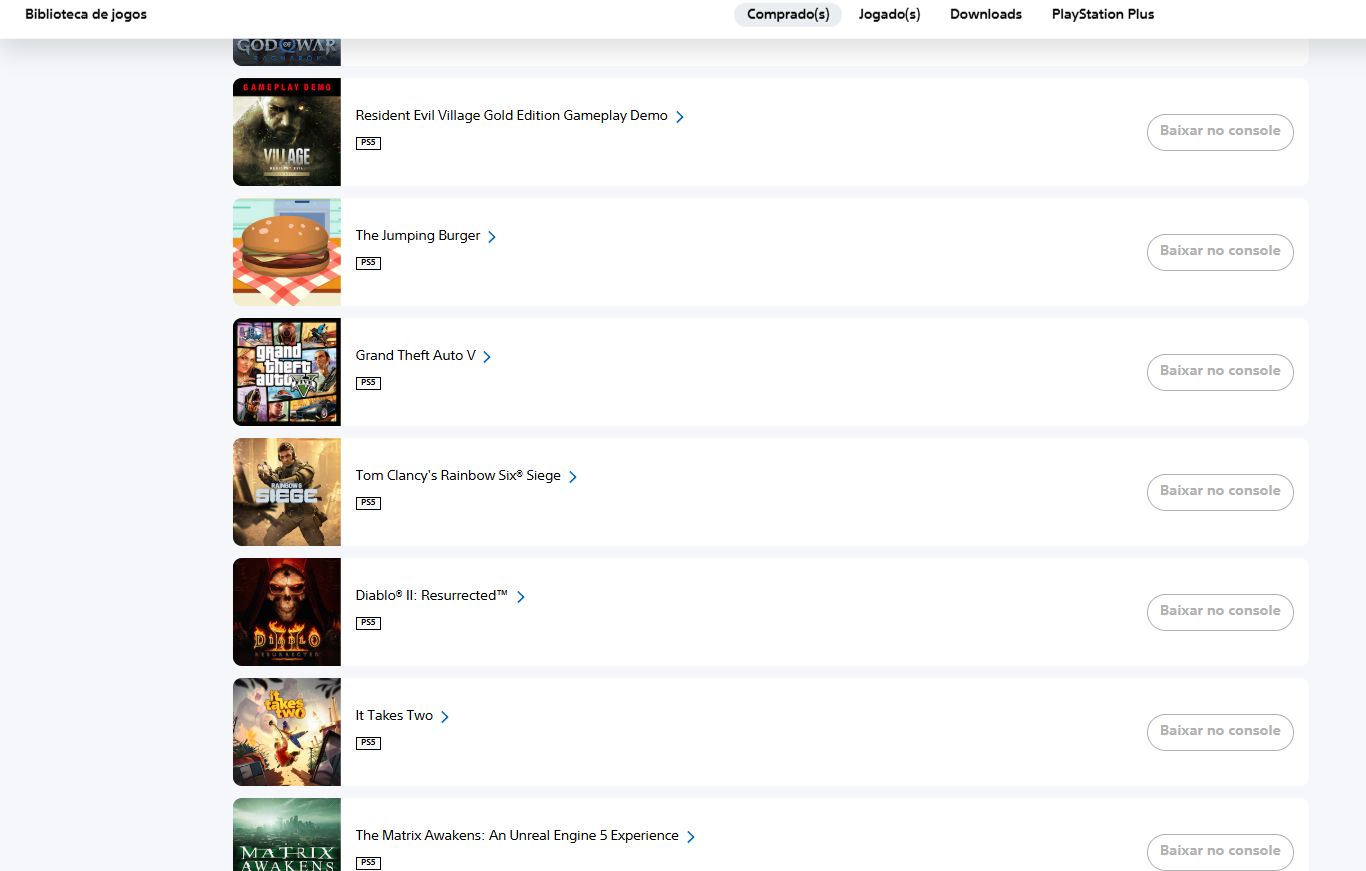 Conta PSN | GOW Ragnarök + RE4 Remake + Cyberpunk + RDR2 Ultimate + TLOU + GTA V
