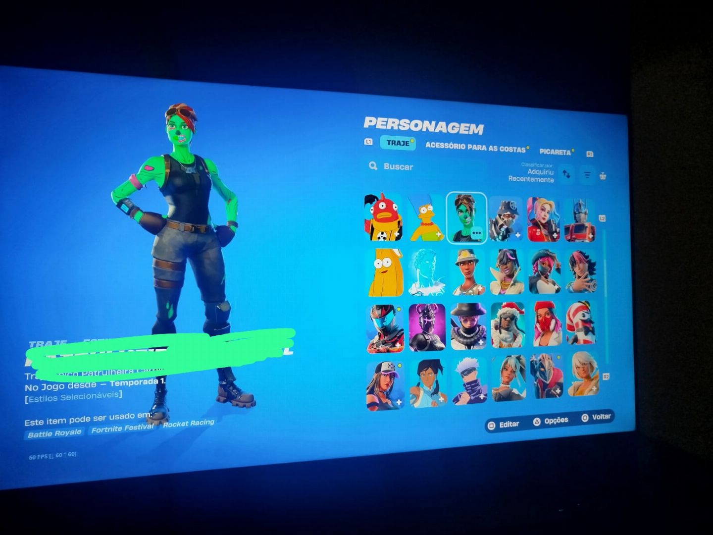 CONTA RARA DE FORTNITE! COM RENEGADA E ARLEQUINA!!!!