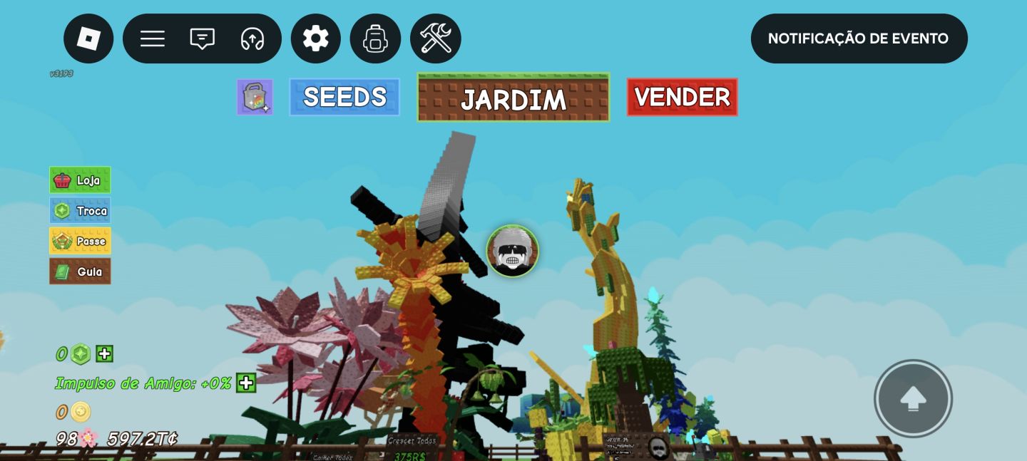 CONTA GROW A GARDEN - BONE BLOSSOM + RAIJU DIVINE + 597T MOEDAS