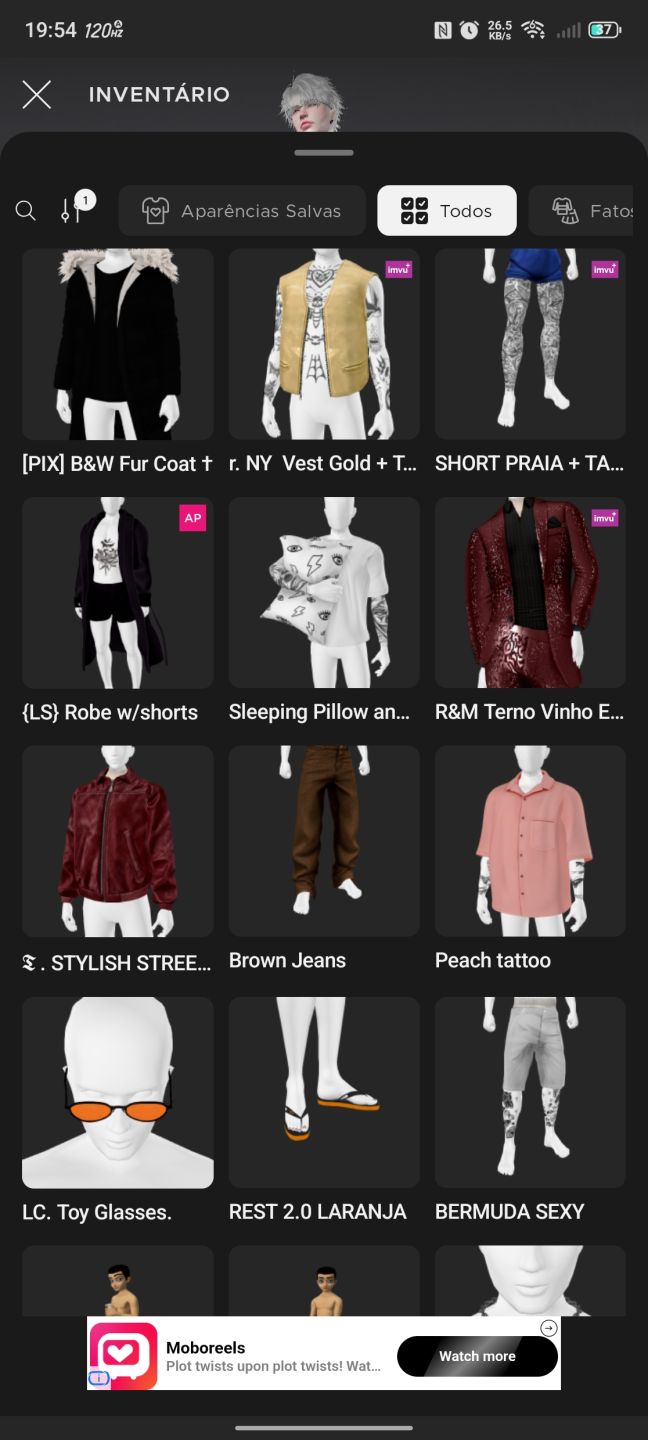 Conta IMVU, masculina com mais de 150 ítens (preço negociável)