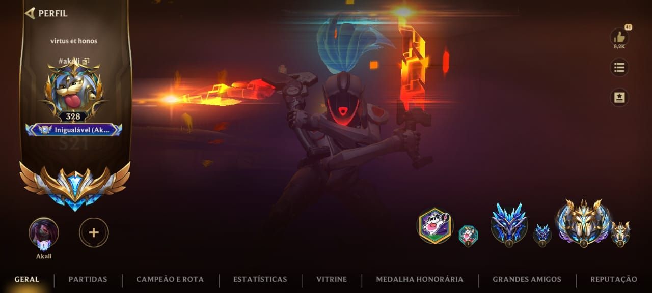 Conta Raríssima - Top 1 Akali do Servidor/ Elo atual Monarca