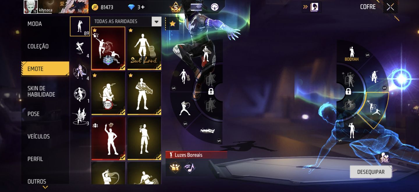 Conta level 78 com bastante skins