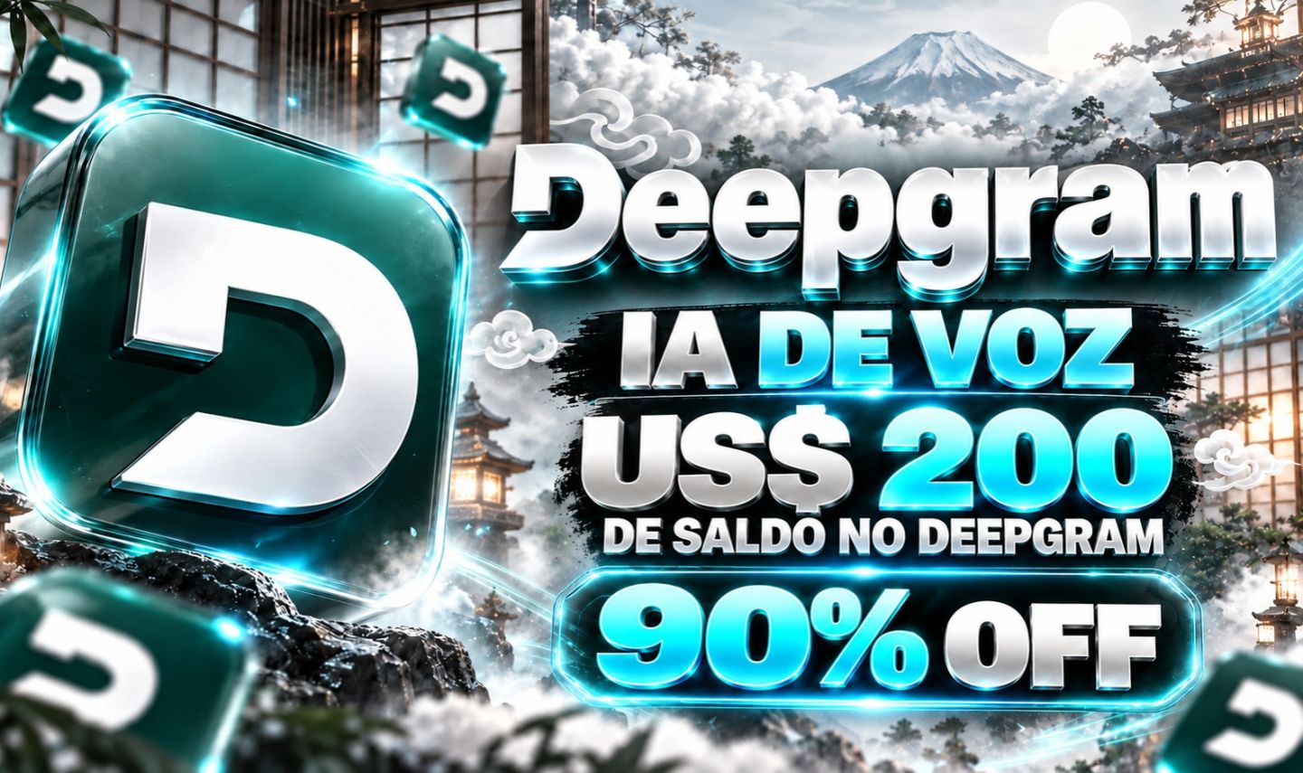Deepgram 90% Off | Us$200 em Créditos para I.a de Voz | (30 Dias de Garantia)