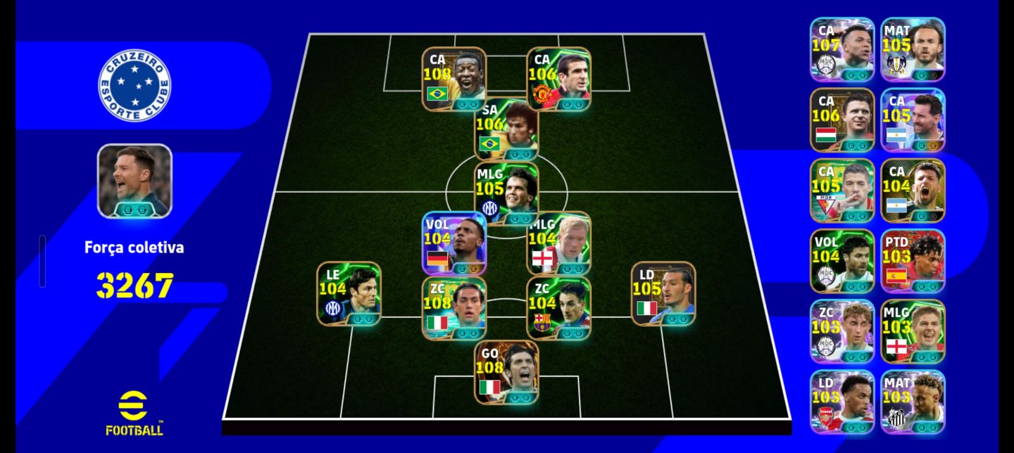 Conta de efootball com muitos jogadores épicos,zico,buffon big time,nesta,