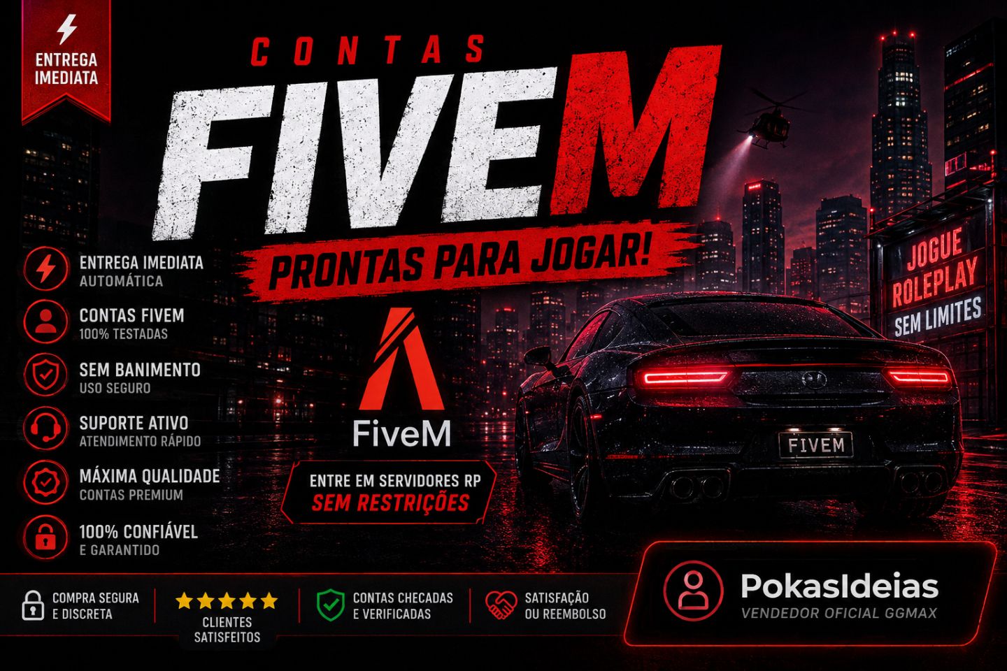 CONTAS FIVEM + ENTREGA IMEDIATA + VIRGENS + STEAM WL