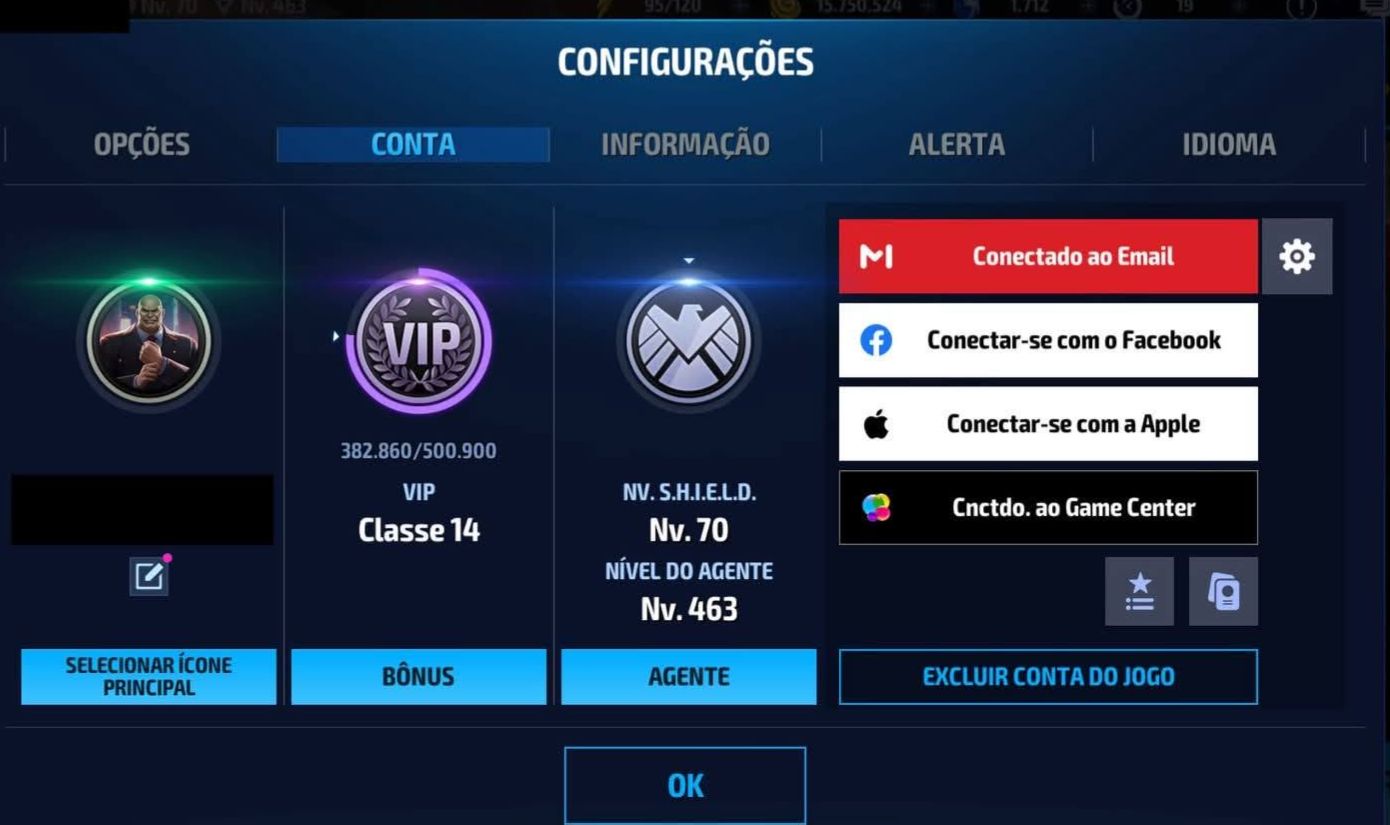 CONTA MARVEL FUTURE FIGHT VIP 14