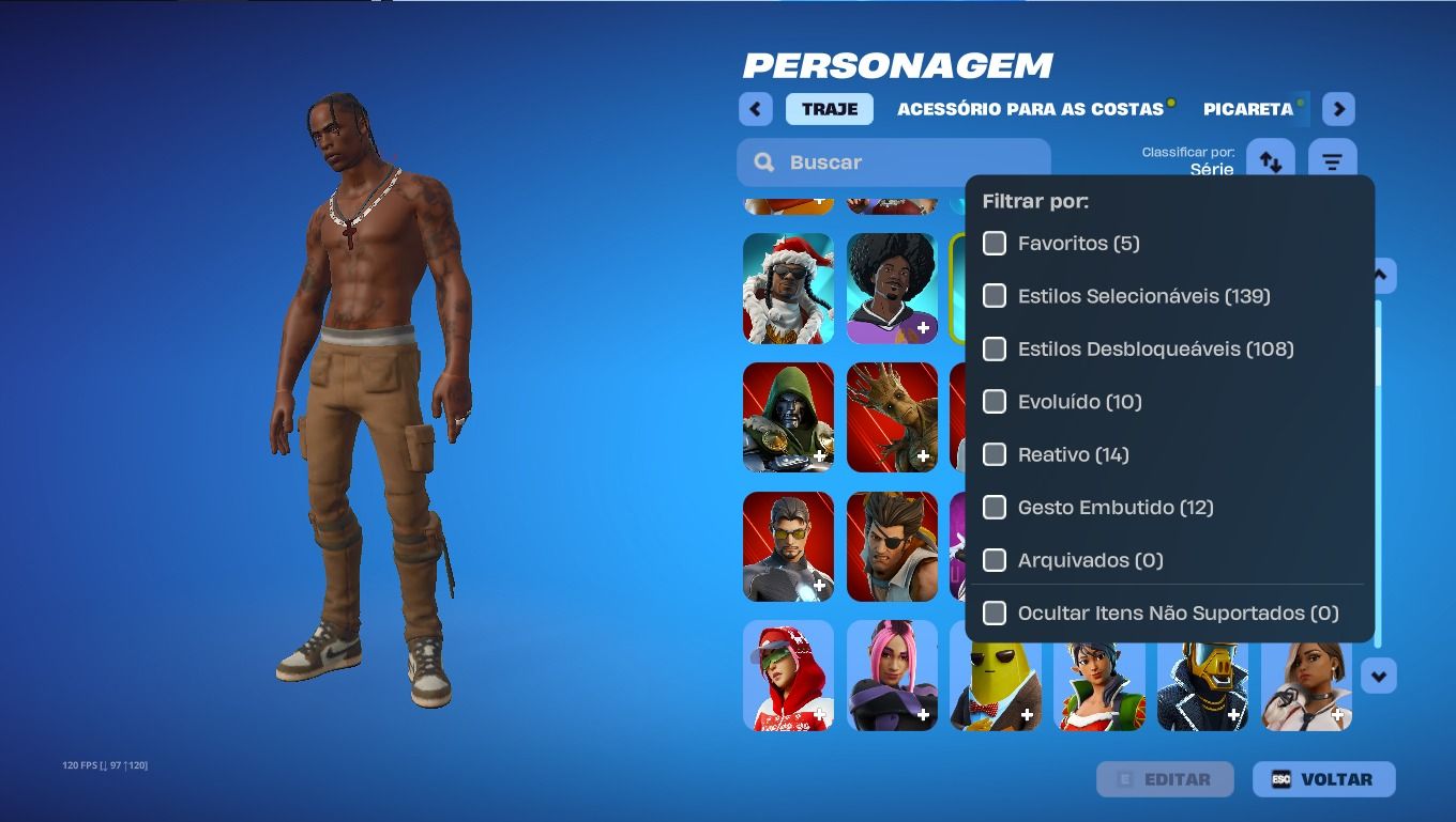 Conta FORTNITE OG com skins raras, TRAVIS SCOTT E MAIS
