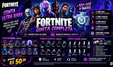 CONTAS FORTNITE RARAS E DIFERENTES APENAS R$ 50 CADA!