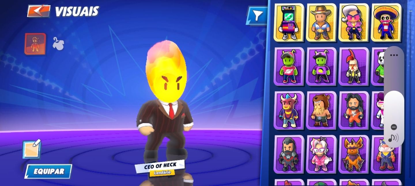 Conta stumble guys, 11020 trofeus 120 coroas,5 skins especiais,5skins mitica.