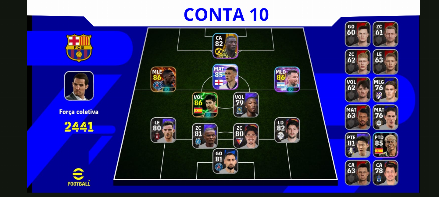 Contas Efootball Iniciais com Épicos/big Times Garantidos! Vol. 08