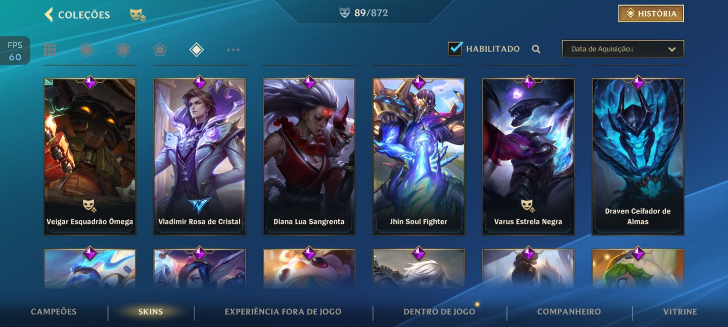 Conta Wild Rift a venda mestre+ com várias skins