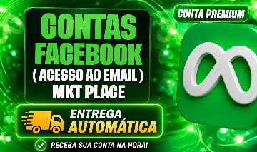 Contas Facebook + MKT PLACE ( Acesso ao Email de criação)