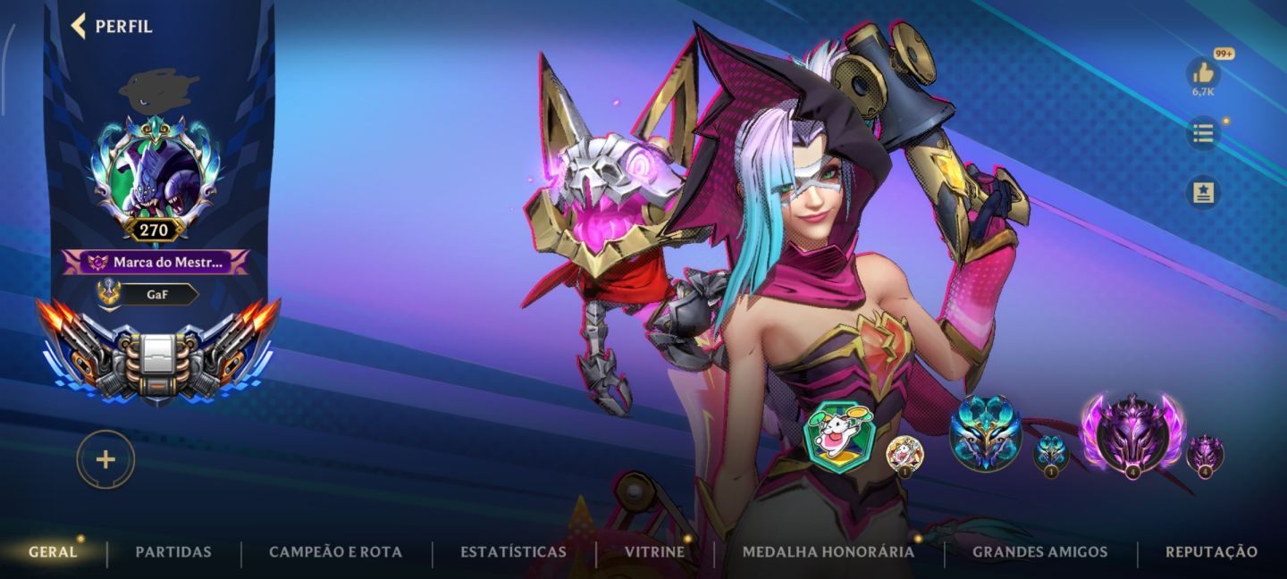 Conta wild rift com 290 skins