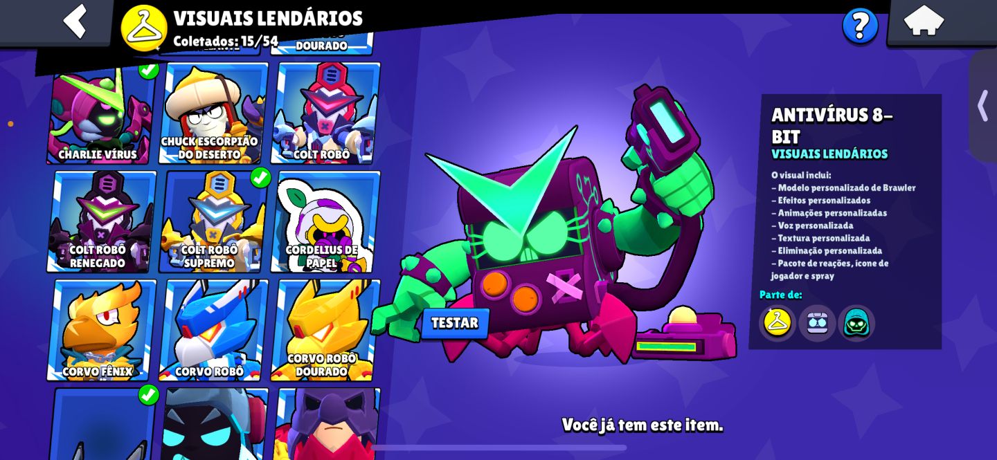CONTA DE BRAWL STARS 120K FULL 11 FULL BUFF 107/108 ALTERO GMAIL P SEU