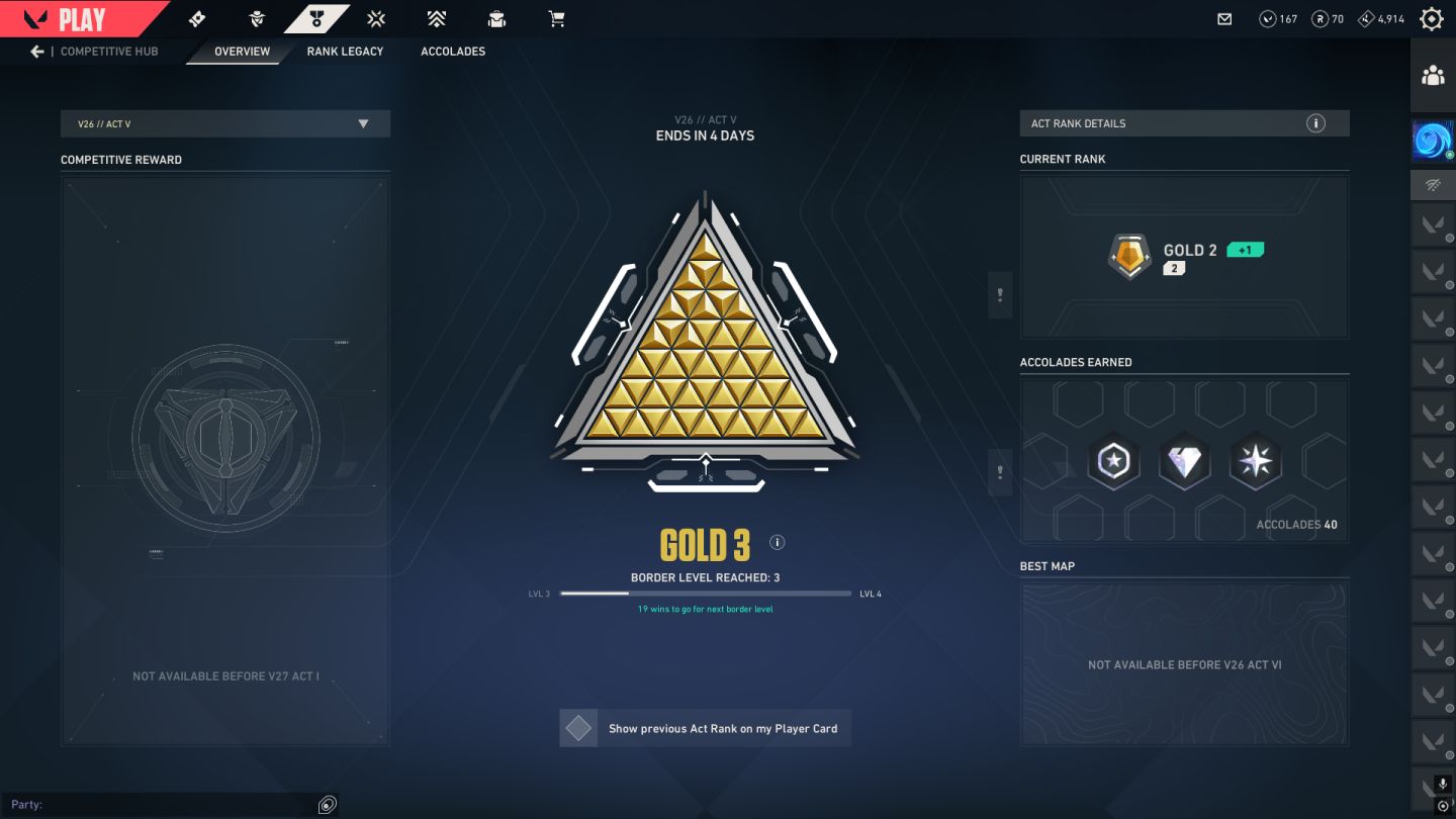 CONTA VALORANT COM SKINS PREMIUM (GOLD 2)