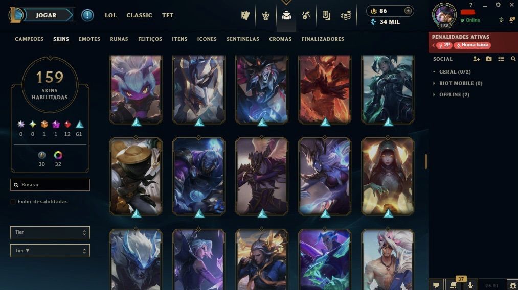 Conta main master yi | diamante 4 com 80% de WR !