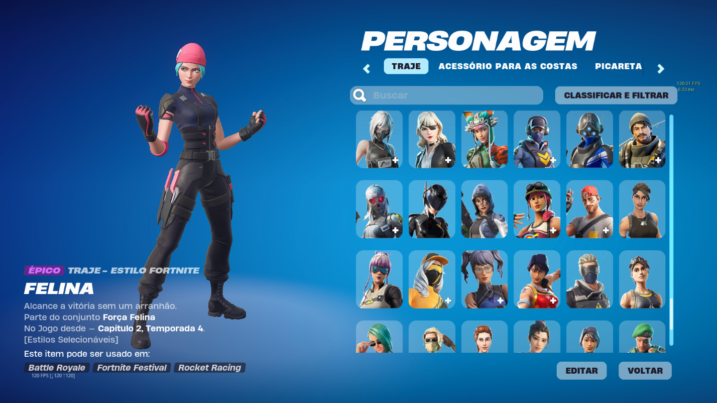 Conta Fortnite, Season 4 full +, 223 skins, Wildcat, Glow, Minty, Skin INTEL+ +