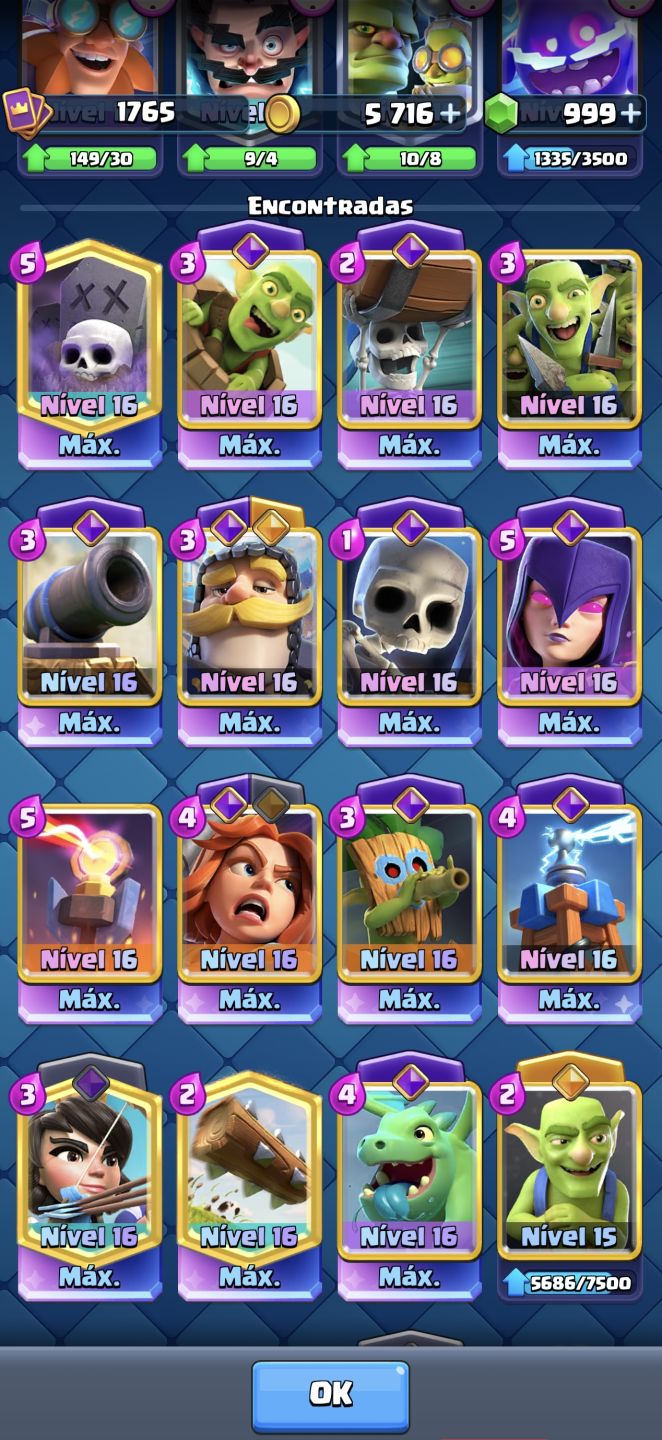 Conta de Clash Royale Full