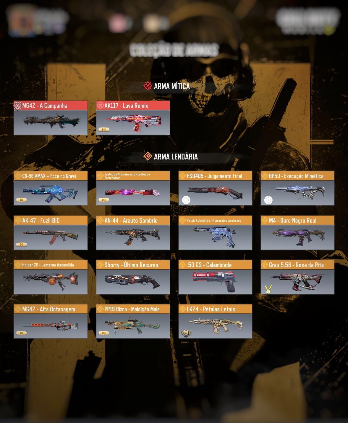 Conta Insana de Cod: Armas Míticas e Lendárias!!