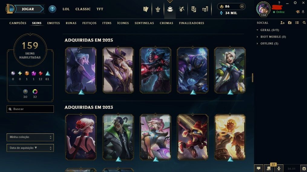 Conta diamante 4 com 80% de WR ! super completinha :)