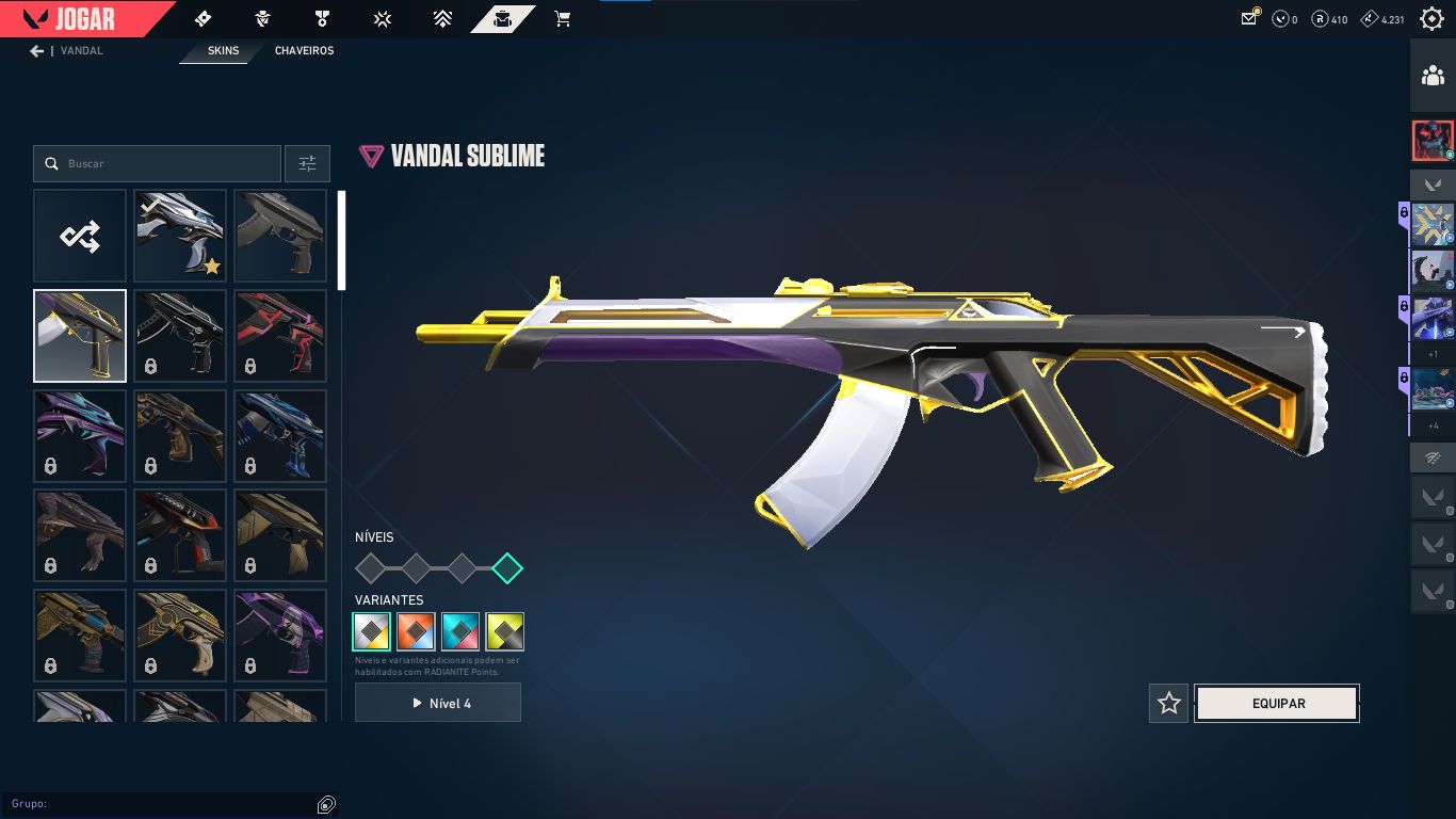 Conta valorant lvl 173 elo diamante 1