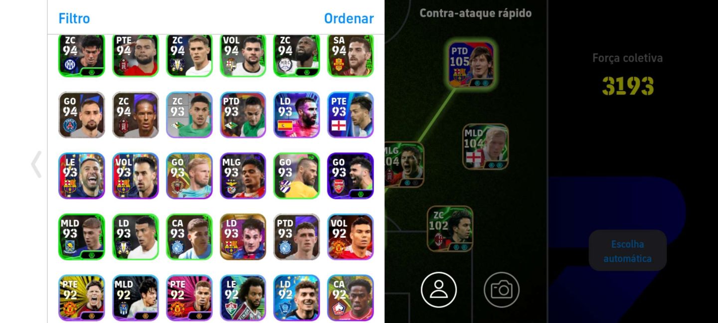 CONTA EFOOTBALL MOBILE RARA FORÇA 3193