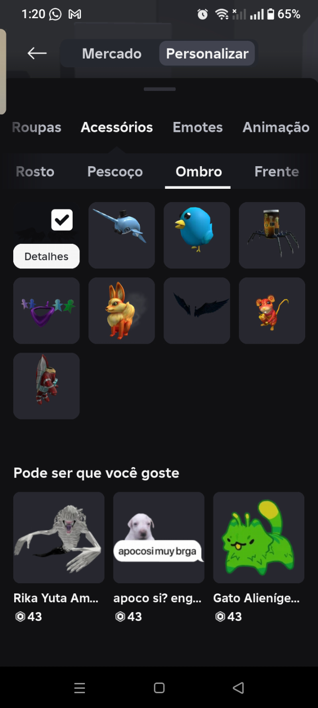 Conta feminina gotica roblox