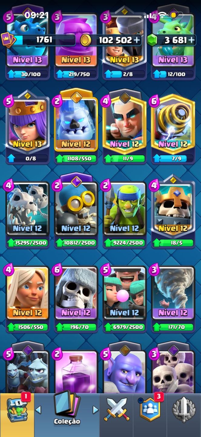 CONTA DE CLASH ROYALE FULL ACESSO 10827K - TODAS AS CARTAS - TORRE NIVEL 15