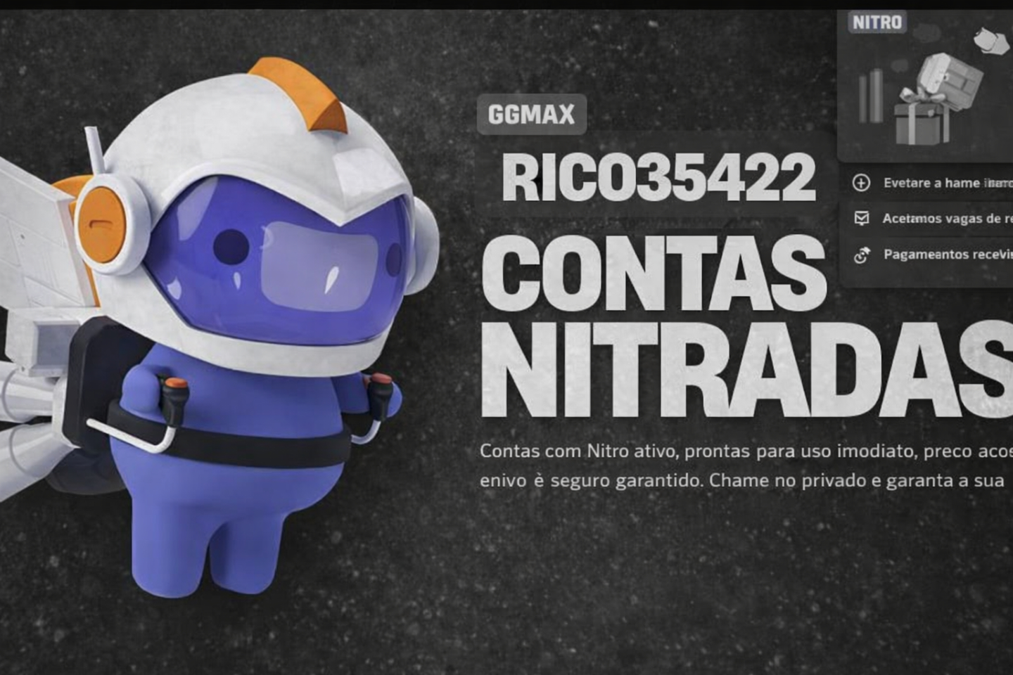 (DISCORD) CONTA NITRADA 3 MESES E 1 MÊS NITRO