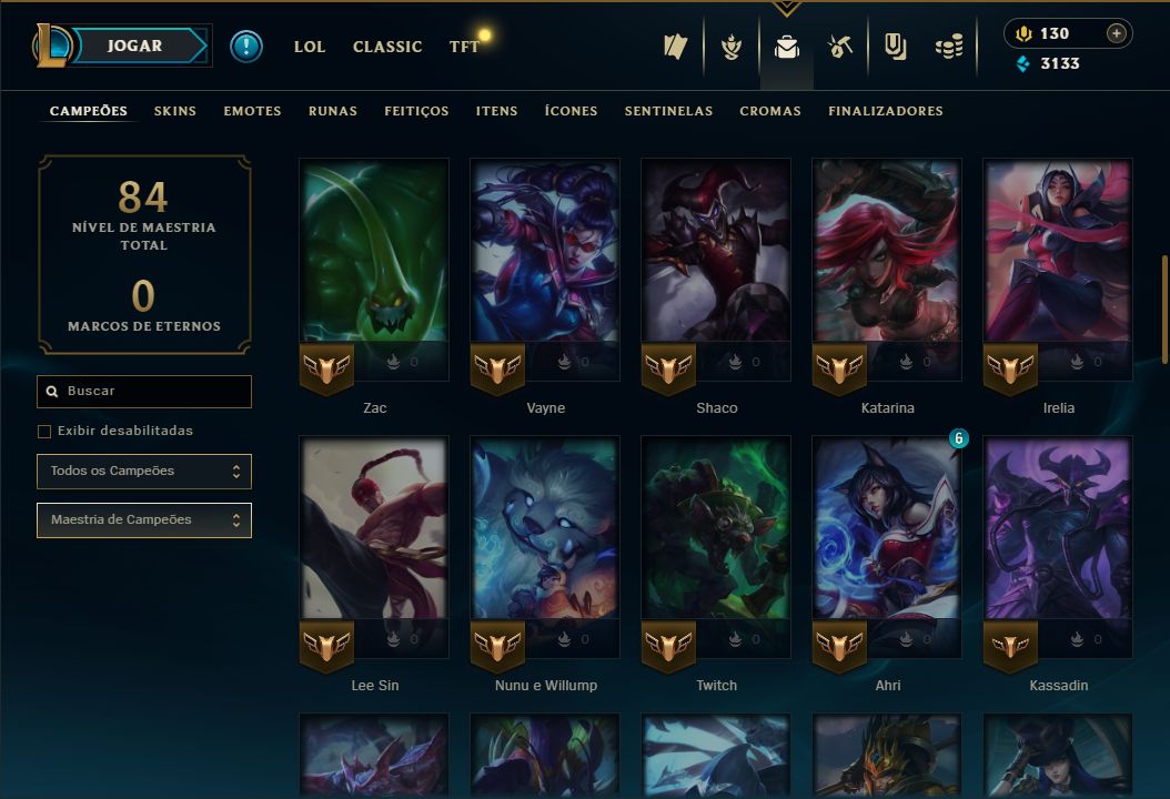 SKIN SHACO PANDEMÔNICO BORDA + [ PLATINA COM 70 PDLS ] + [ TROCA NICK ]