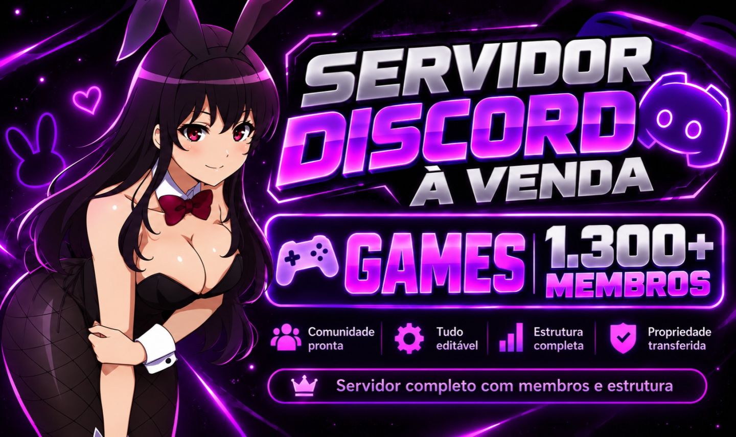 SERVIDOR DISCORD 1300 MEMBROS - NICHO GAMES