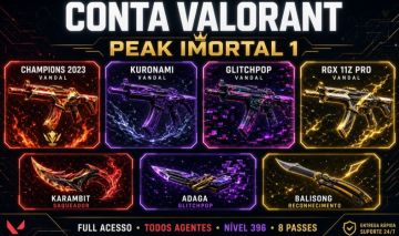 Conta Valorant Peak Imortal 1 | Champions 2023 + Kuronami + Glitchpop + RGX