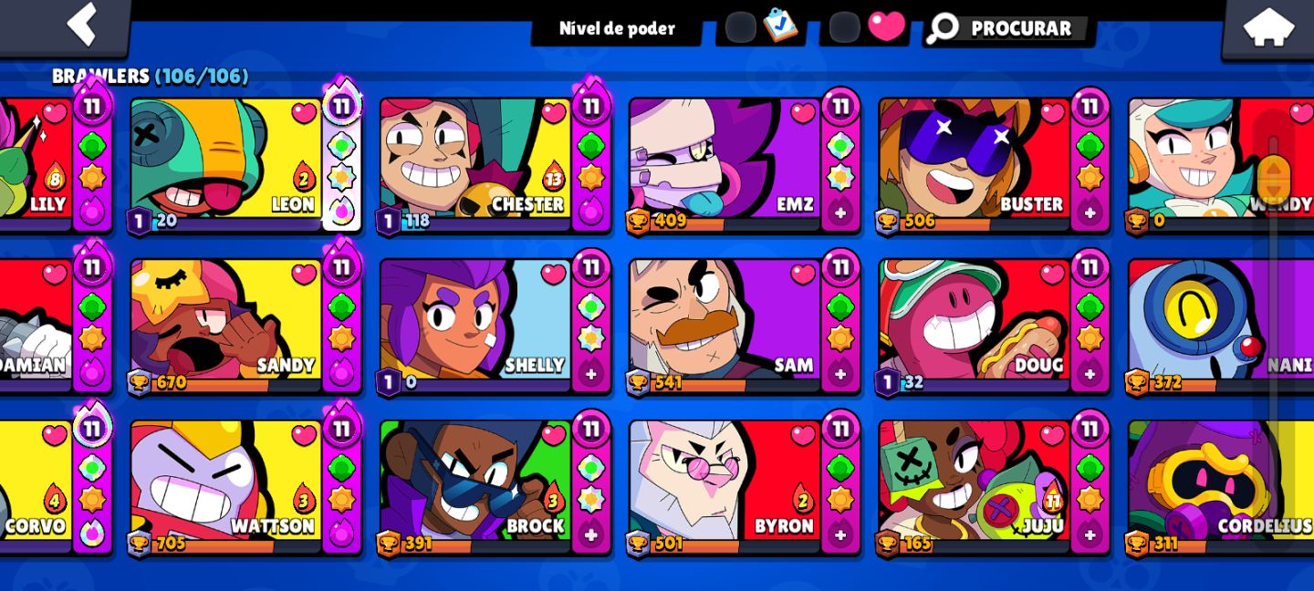 32.000 Trofeus+ Mitico + TODOS os brawlers-BS