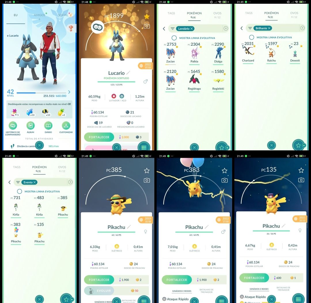 LVL 42 + MUITOS PIKACHUS DE EVENTO + LENDÁRIOS c091