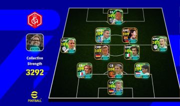 Conta efootball com 4 cartas 109 de overall: Messi blitz curler, pelé, E +