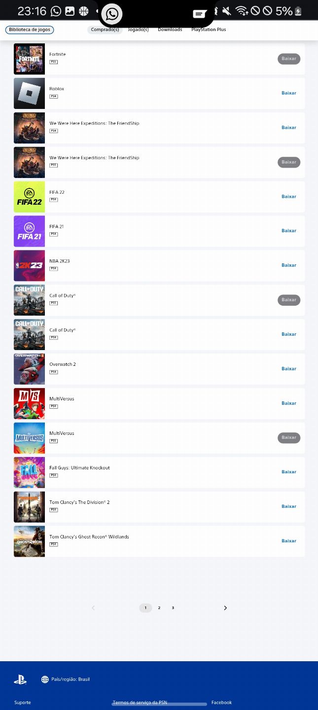 Contas playstation com 120 jogos disponíveis conta full acesso(preço negociavel)
