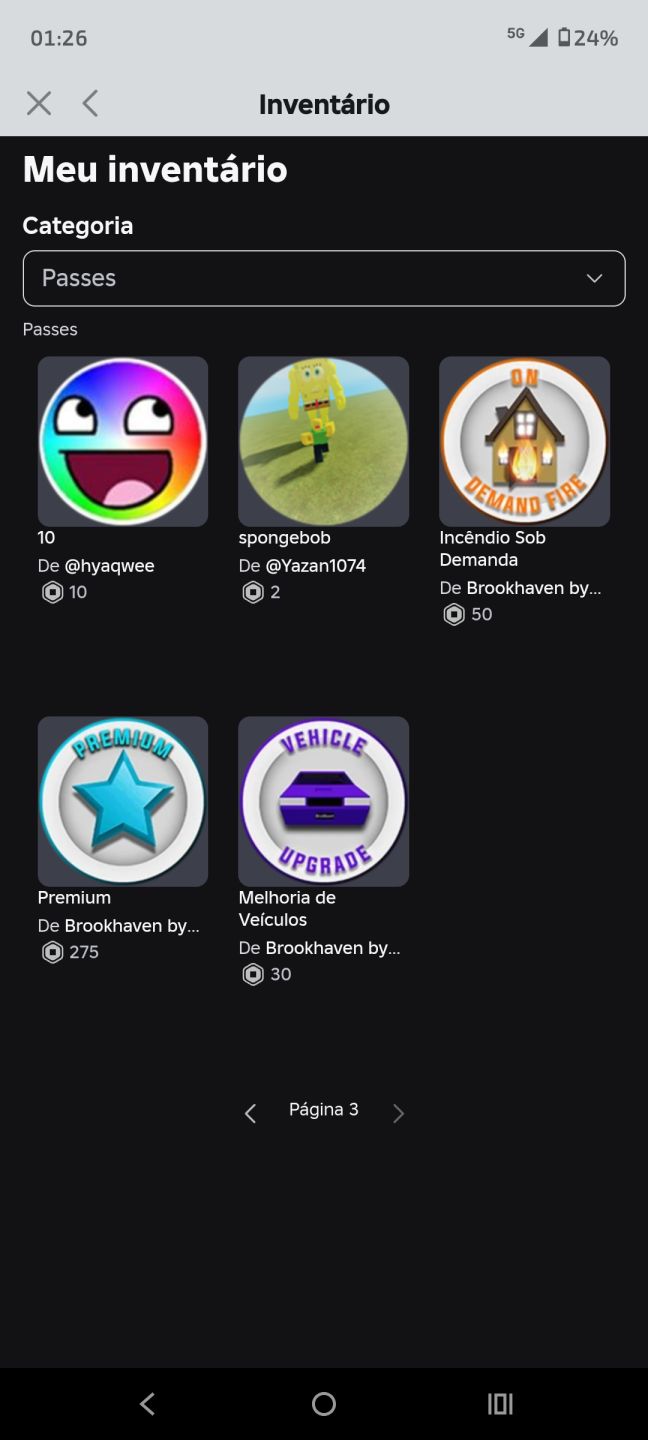 Conta Roblox com bastante skins e upada em alguns jogos