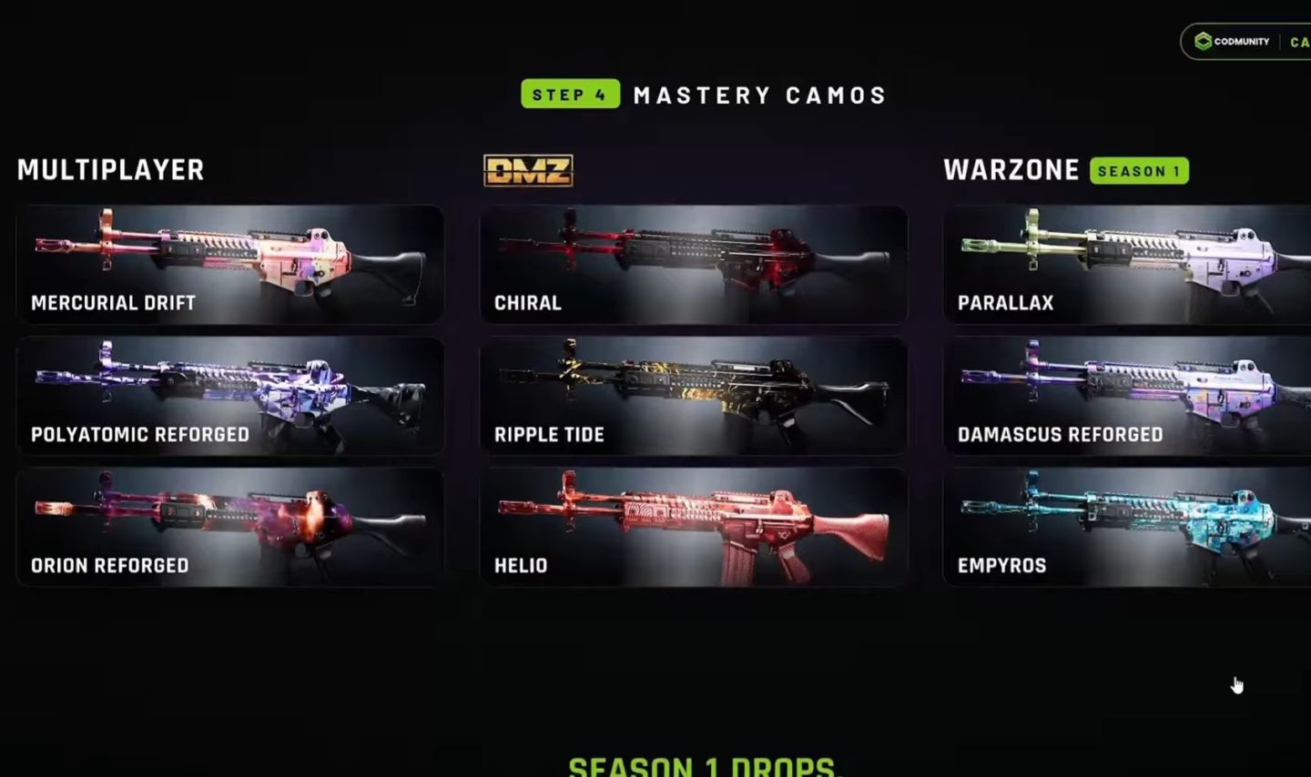 Camuflagens exclusiva do COD MW4(GARANTA A SUA)