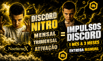 DISCORD NITRO 30/90 DIAS + GIFT + ATIVAÇÃO + IMPULSOS 3 & 1 MÊS | ENTREGA MANUAL