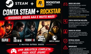 CONTA STEAM COM 40+ JOGOS | RDR2 | THE LAST OF US | RESIDENT EVIL | GTA | MK