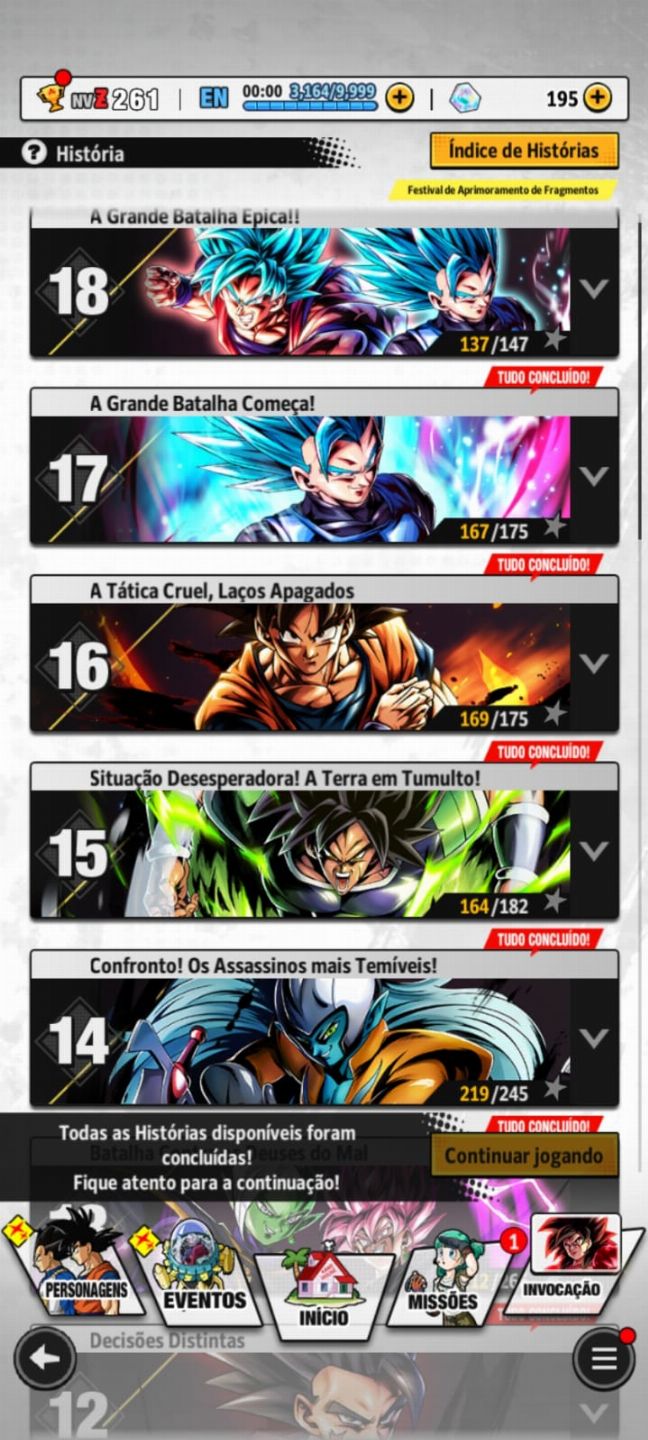 Conta DBZ LEGENDS COM 65 LFS!!!