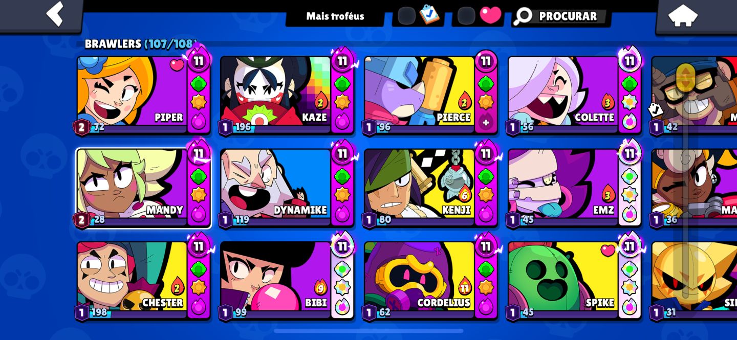 Conta Brawl stars todos brawlers,rank lendário .