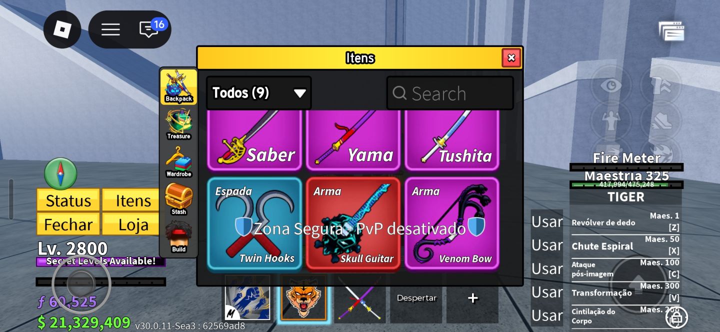 Conta Blox fruits 5 raça v4 full