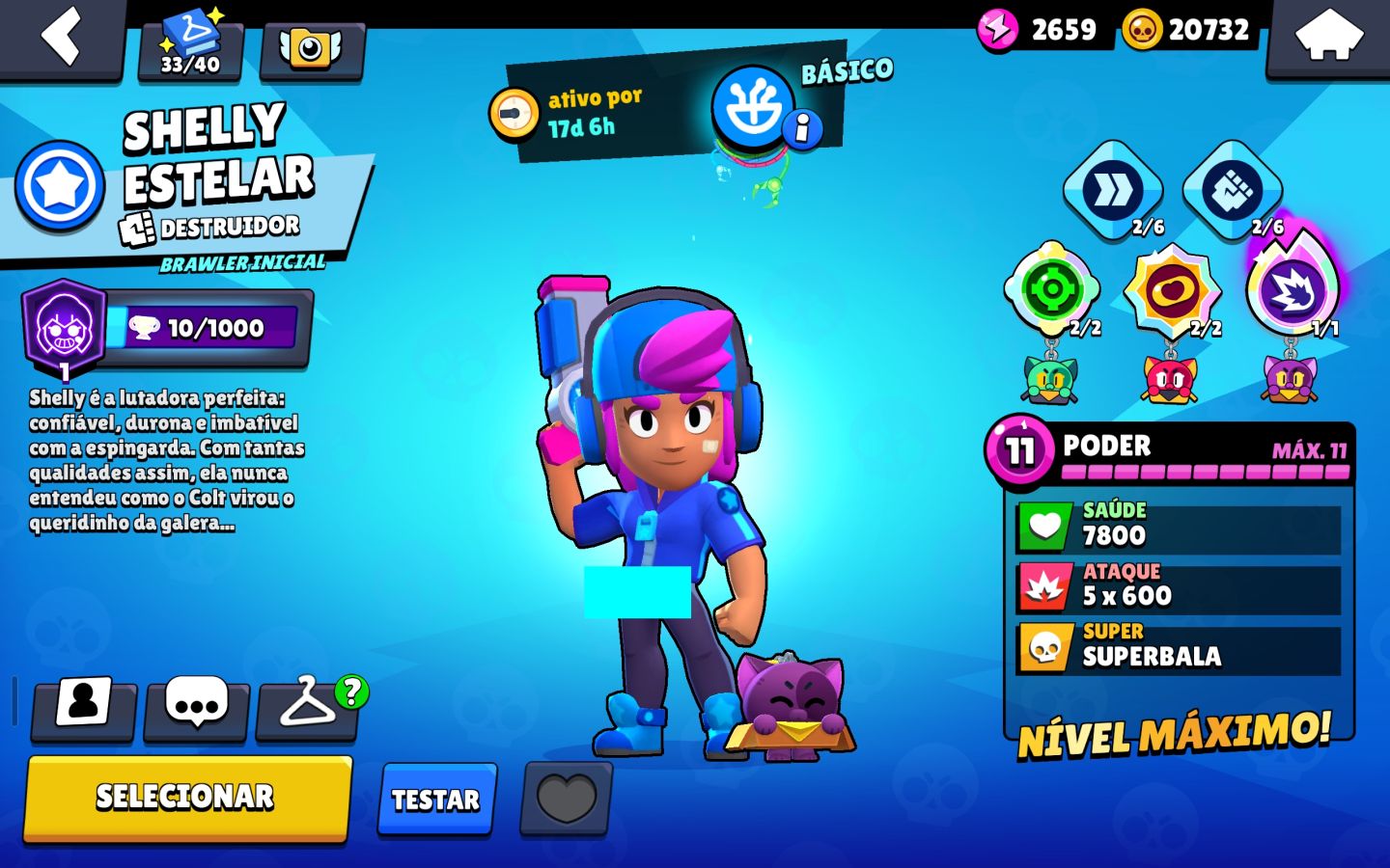 Conta full brawl stars, 6 mestres, +100k troféu, 5 skin ouro, shelly estelar