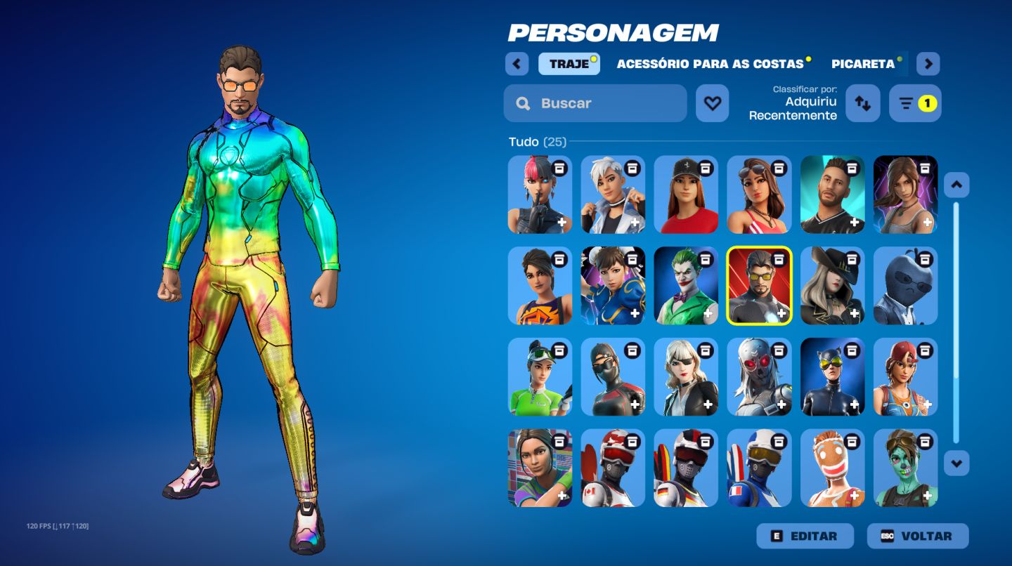 Fortnite 115 Skins, Machado Leviatã, Neymar, Lara Croft e 6 Passes Completos