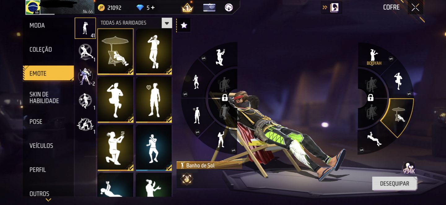 Conta Free Fire Angelical Verde - Skins Antigas - Muito top
